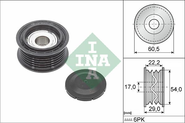 INA 532 0854 10 - Deflection / Guide Pulley, v-ribbed belt www.parts5.com