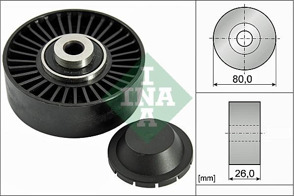 INA 532 0370 20 - Szíjtárcsa / vezetőgörgő, hosszbordás szíj www.parts5.com