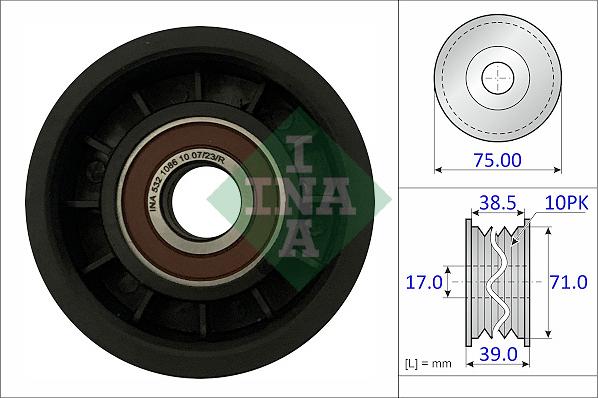 INA 532 1086 10 - Usmeravajući / vodeći točkić, klinasti rebrasti kaiš www.parts5.com