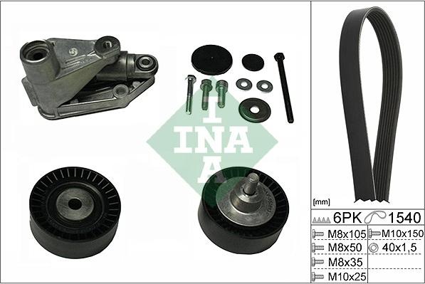 INA 529 0198 10 - Komplet rebrastega jermena parts5.com