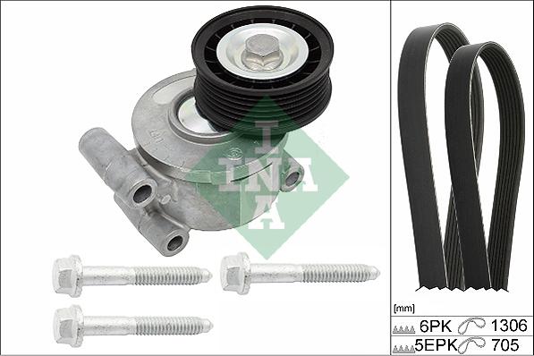 INA 529 0192 10 - Komplet rebrastega jermena www.parts5.com