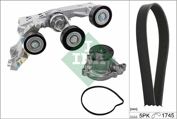 INA 529 0148 30 - Su pompası + tırnaklı kayış takımı www.parts5.com