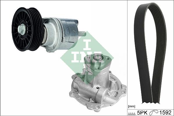 INA 529 0161 31 - Pompa apa + Set curea transmisie cu caneluri www.parts5.com