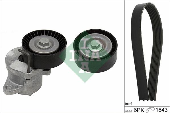 INA 529 0350 10 - Garnitura klinastog rebrastog kaiša www.parts5.com