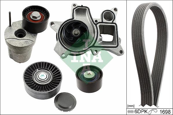 INA 529 0369 30 - Pompa apa + Set curea transmisie cu caneluri www.parts5.com