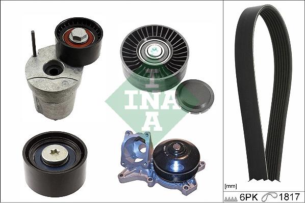 INA 529 0368 30 - Pompa apa + Set curea transmisie cu caneluri www.parts5.com