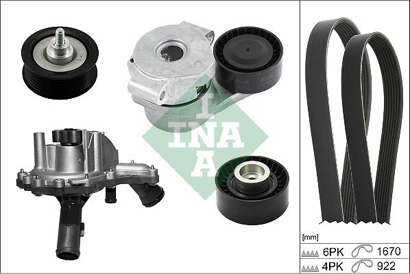 INA 529 0301 30 - Water Pump + V-Ribbed Belt Set www.parts5.com