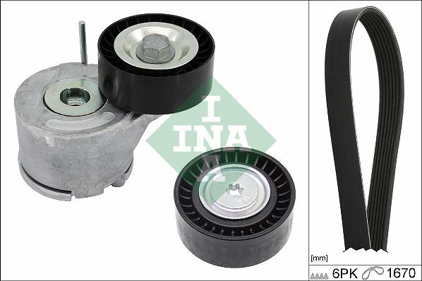 INA 529 0380 10 - V-Ribbed Belt Set parts5.com