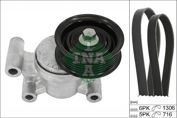 INA 529 0381 10 - Set curea transmisie cu caneluri www.parts5.com