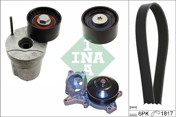 INA 529 0370 30 - Αντλία νερού + σετ ιμάντων poly-V www.parts5.com