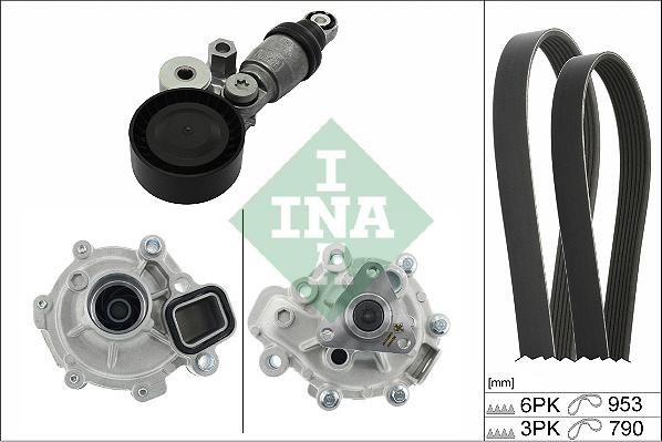 INA 529 0371 30 - Водяной насос + комплект ручейковых ремней www.parts5.com