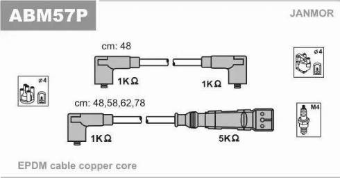 Janmor ABM57P - Set cablaj aprinder www.parts5.com