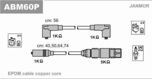 Janmor ABM60P - Juego de cables de encendido www.parts5.com