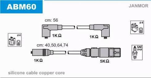 Janmor ABM60 - Ignition Cable Kit www.parts5.com