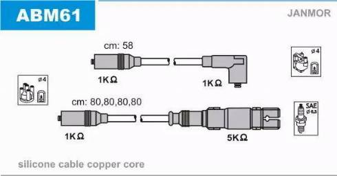 Janmor ABM61 - Juego de cables de encendido www.parts5.com