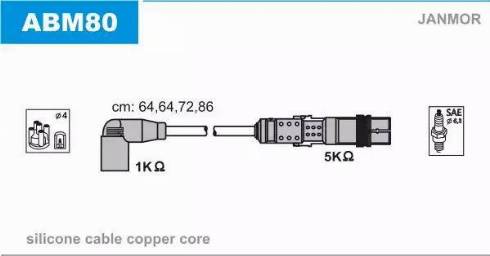 Janmor ABM80 - Set cablaj aprinder www.parts5.com