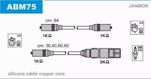 Janmor ABM75 - Juego de cables de encendido www.parts5.com