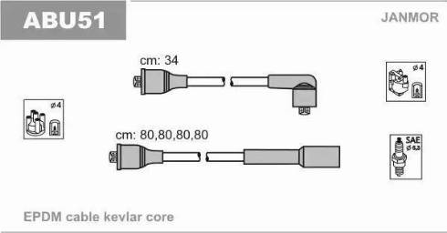 Janmor ABU51 - Juego de cables de encendido www.parts5.com