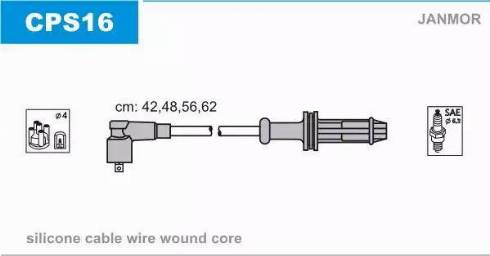 Janmor CPS16 - Komplet vzigalnih vodnikov az svecke www.parts5.com