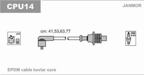 Janmor CPU14 - Komplet vzigalnih vodnikov az svecke www.parts5.com