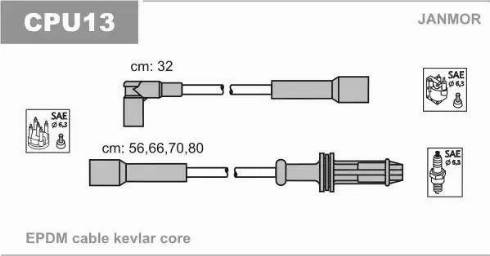Janmor CPU13 - Juego de cables de encendido www.parts5.com