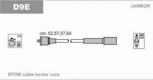 Janmor D9E - Ignition Cable Kit www.parts5.com