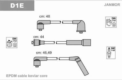 Janmor D1E - Ignition Cable Kit www.parts5.com