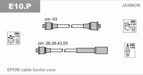 Janmor E10.P - Ignition Cable Kit www.parts5.com