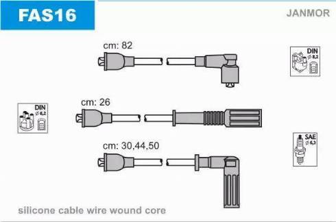 Janmor FAS16 - Ignition Cable Kit www.parts5.com