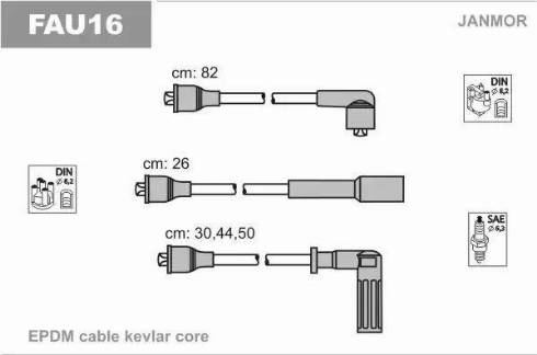 Janmor FAU16 - Ignition Cable Kit www.parts5.com