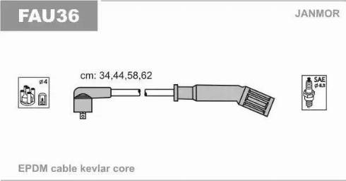 Janmor FAU36 - Ignition Cable Kit www.parts5.com