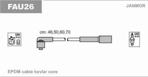 Janmor FAU26 - Ateşleme kablosu seti www.parts5.com