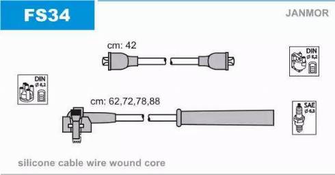 Janmor FS34 - Ignition Cable Kit www.parts5.com