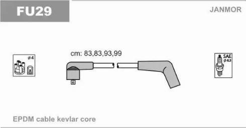 Janmor FU29 - Ignition Cable Kit parts5.com