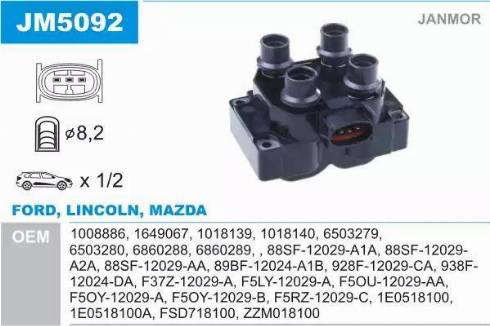 Janmor JM5092 - Ignition Coil www.parts5.com