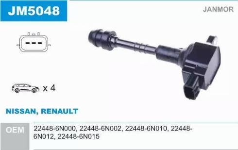 Janmor JM5048 - Ignition Coil www.parts5.com