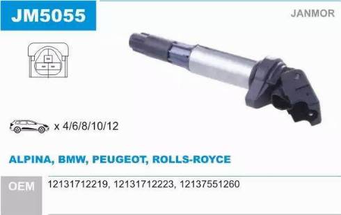 Janmor JM5055 - Ignition Coil parts5.com