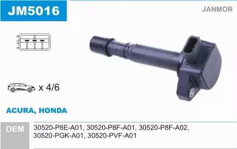 Janmor JM5016 - Ignition Coil parts5.com