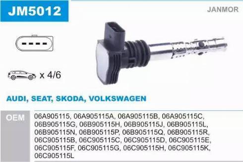 Janmor JM5012 - Zündspule www.parts5.com