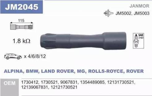 Janmor JM2045 - Conector, bobina de encendido www.parts5.com