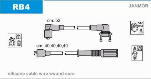 Janmor RB4 - Ignition Cable Kit www.parts5.com