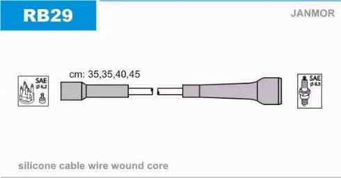 Janmor RB29 - Комплект запалителеи кабели www.parts5.com