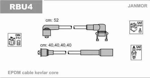 Janmor RBU4 - Ignition Cable Kit www.parts5.com