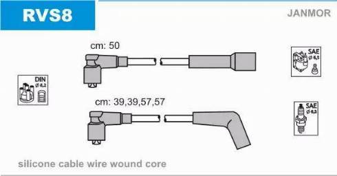 Janmor RVS8 - Juego de cables de encendido www.parts5.com