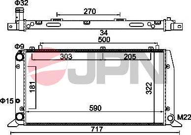 JPN 60C9052-JPN - Radiator, engine cooling www.parts5.com