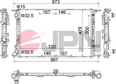 JPN 60C9005-JPN - Radiator, racire motor www.parts5.com