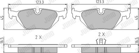 Jurid 571527J - Тормозные колодки, дисковые, комплект www.parts5.com