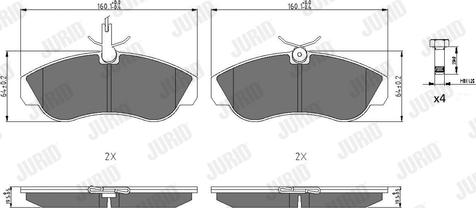 Jurid 571840J - Комплект спирачно феродо, дискови спирачки www.parts5.com