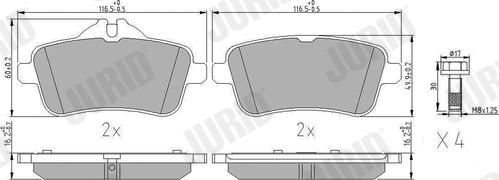 Jurid 573466J - Тормозные колодки, дисковые, комплект www.parts5.com