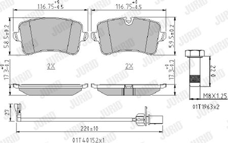 Jurid 573428J - Fékbetétkészlet, tárcsafék www.parts5.com